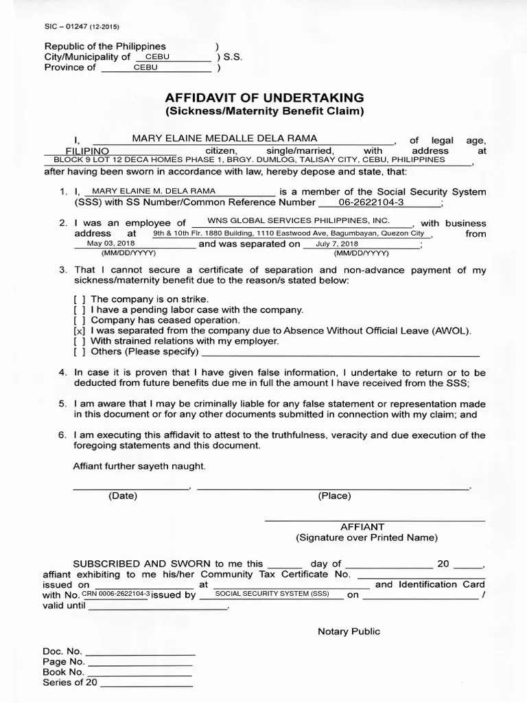 Affidavit of Undertaking (SicknessMaternity Benefit Claim)_MEMDR.pdf