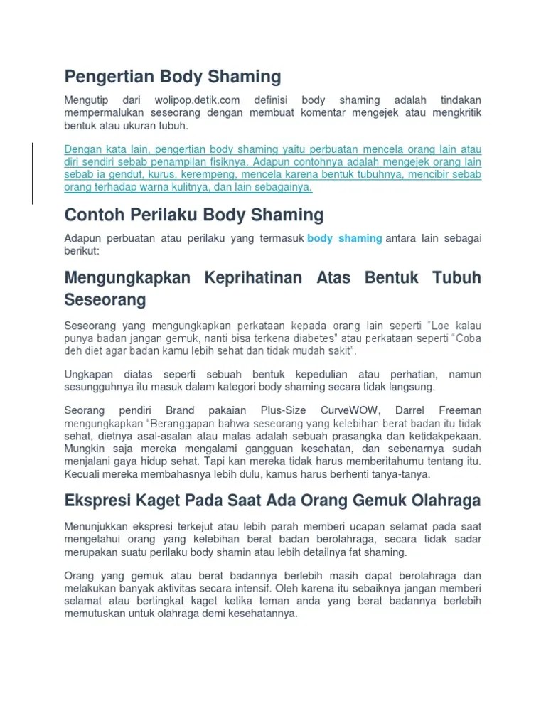 Pengertian Body Shaming | PDF