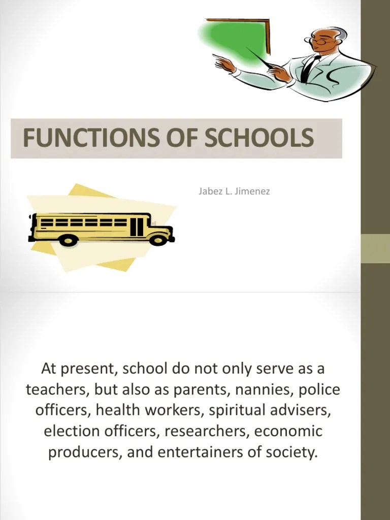 Functions of Schools PDF