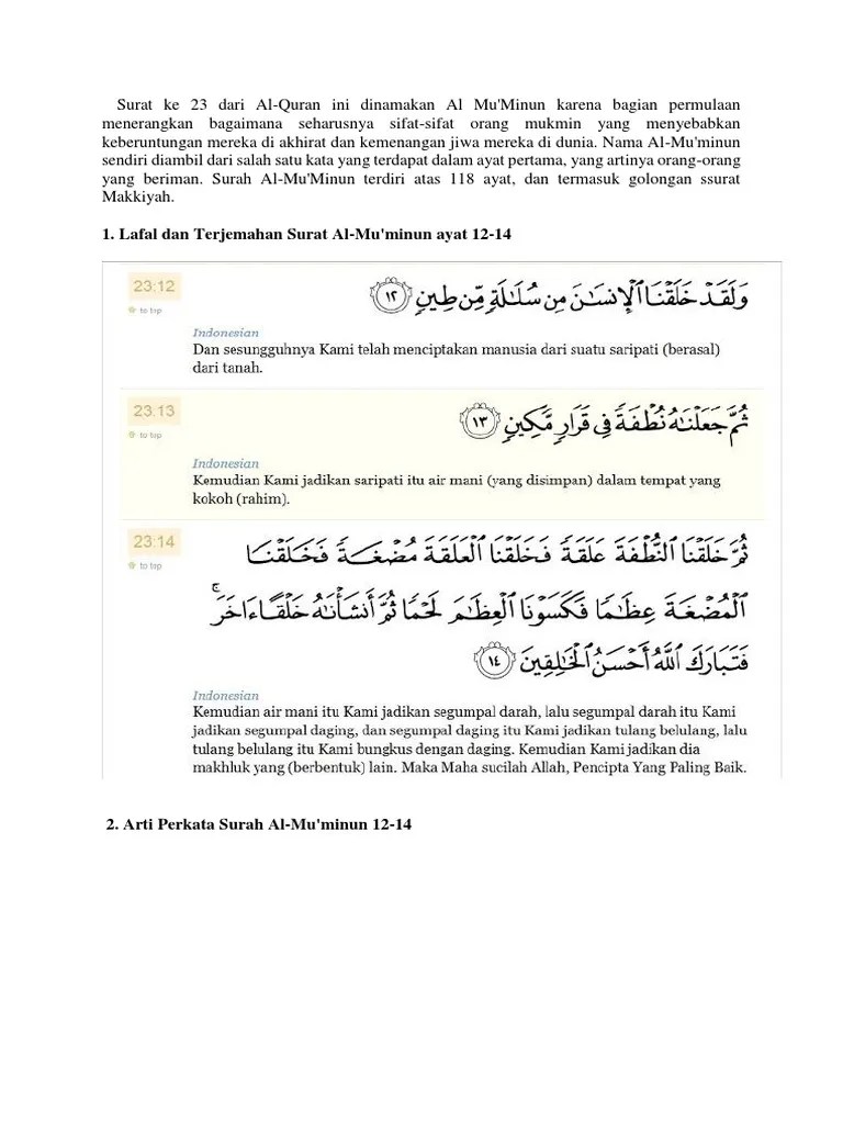 Surat Al Mu&rsquo;minun Ayat 23 Beserta Artinya