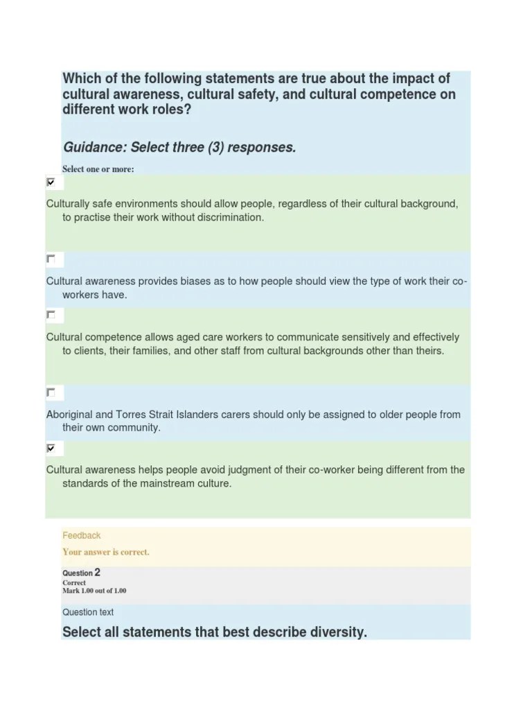 Which of The Following Statements Are True About The Impact of Cultural