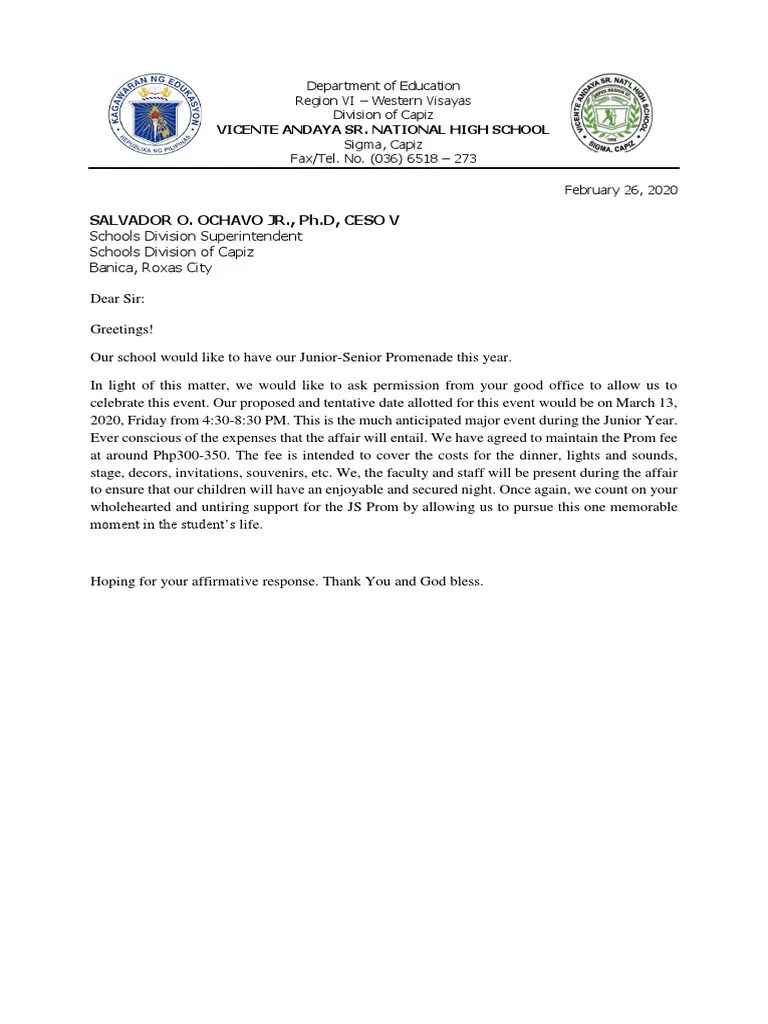 Js Prom Letter PDF