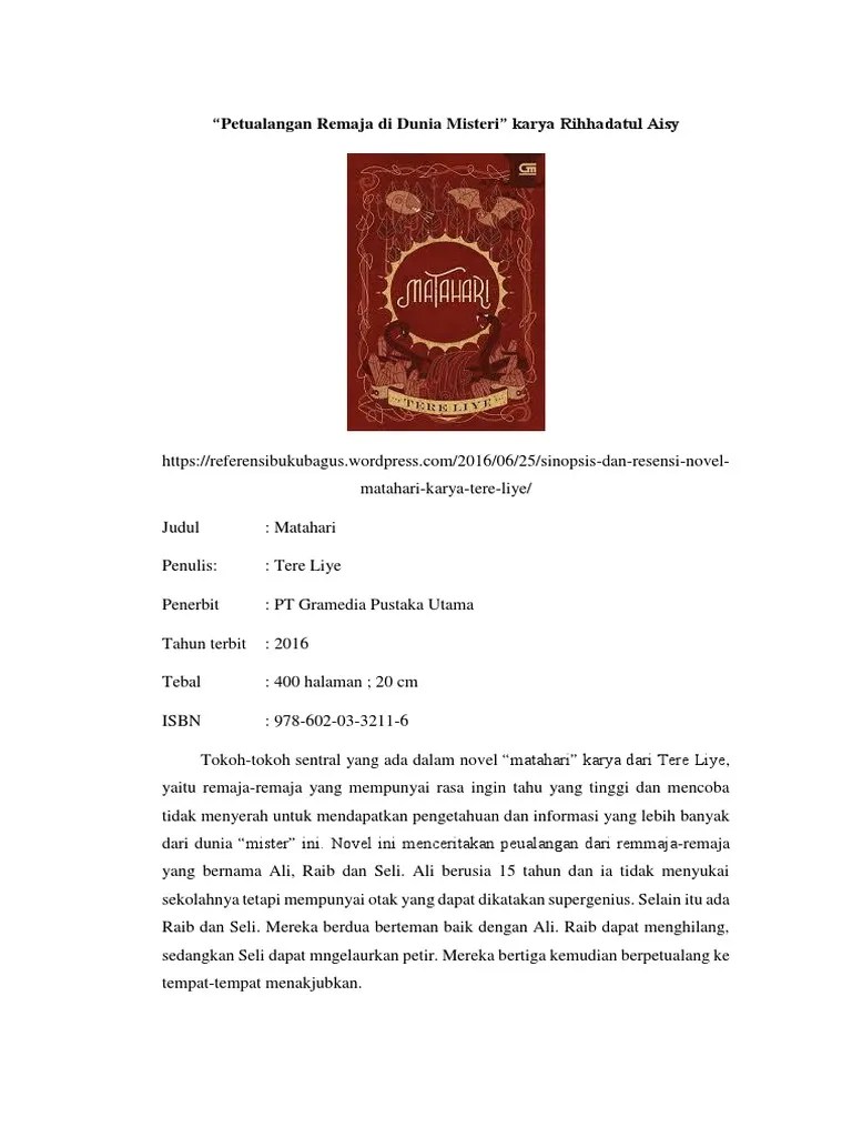 Resensi Novel Matahari | PDF