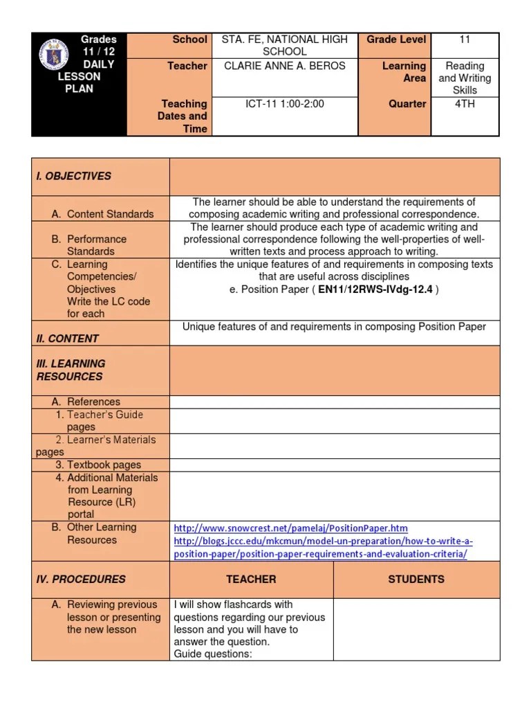 DLL in Reading and Writing PDF Teachers Argument