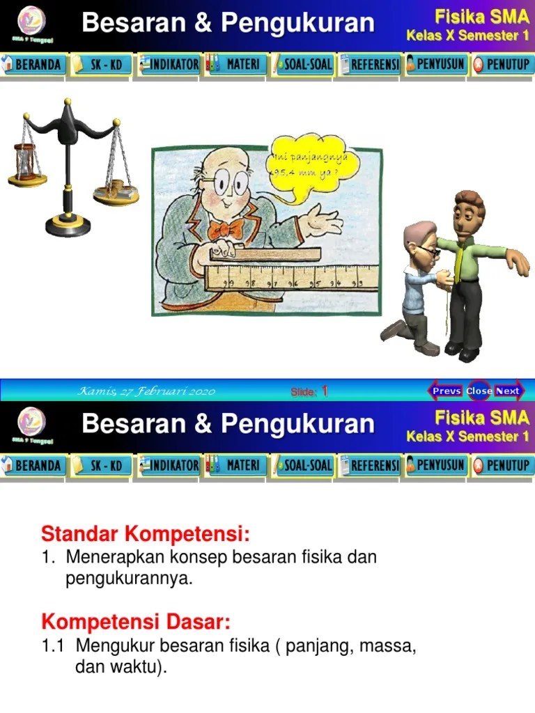 Fisika X KD 1 1 Pengukuran Besaran Dimensi Satuan Angka Penting | PDF