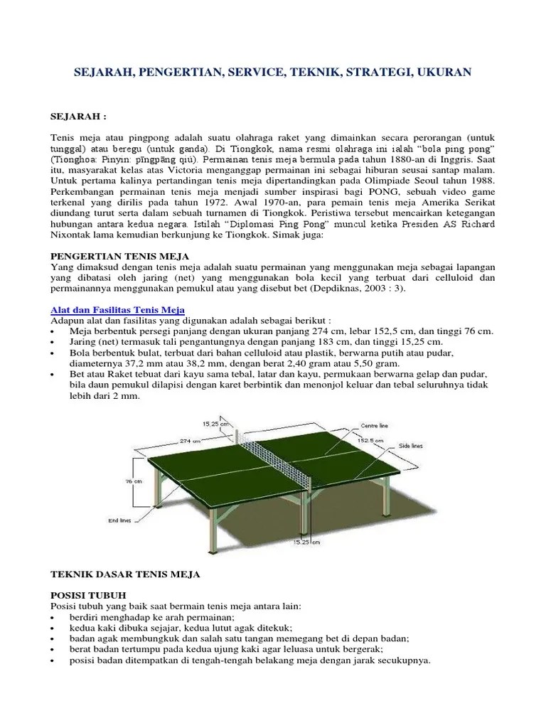 Sejarah Tenis Meja | PDF