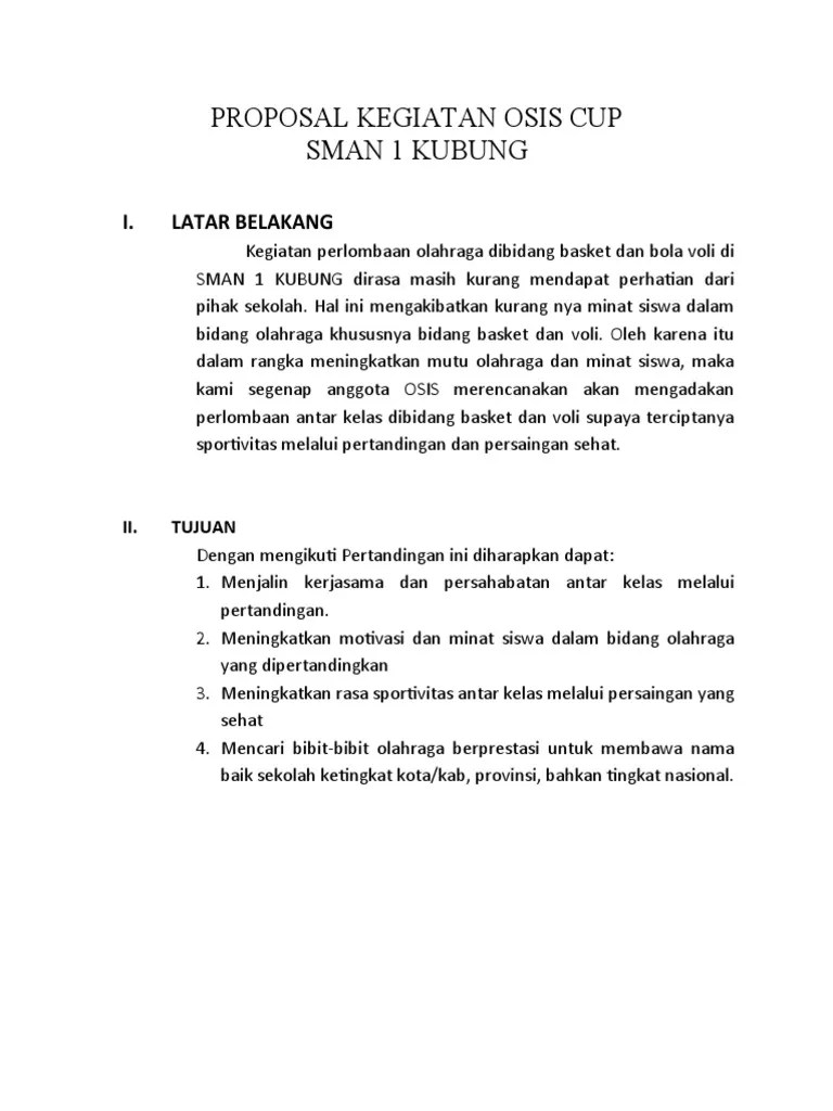 Proposal Pertandingan Basket Antar Sekolah