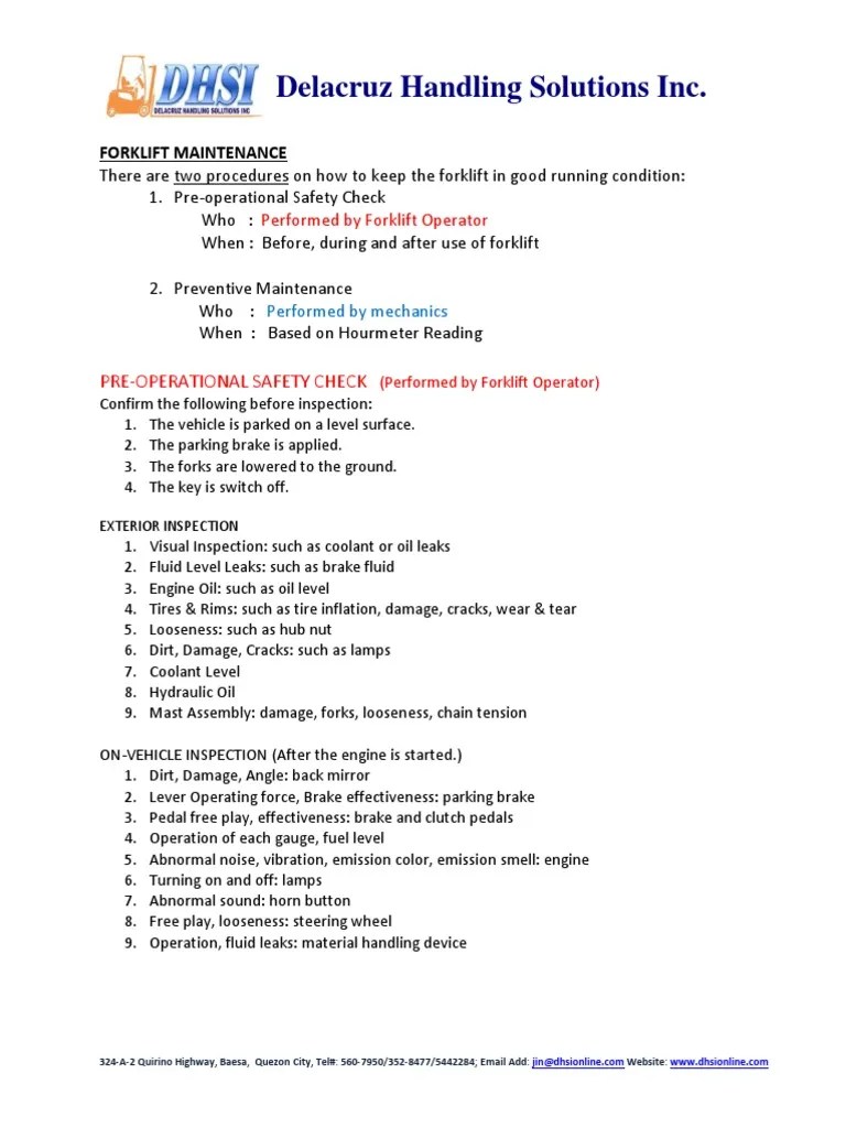 PreOperational Check PDF