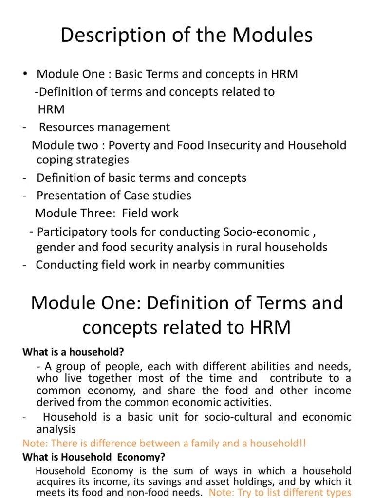 Household Resource Management PDF Food Security Resource