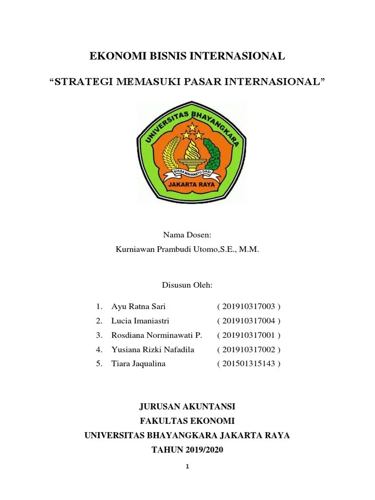 Strategi Memasuki Pasar Internasional | PDF
