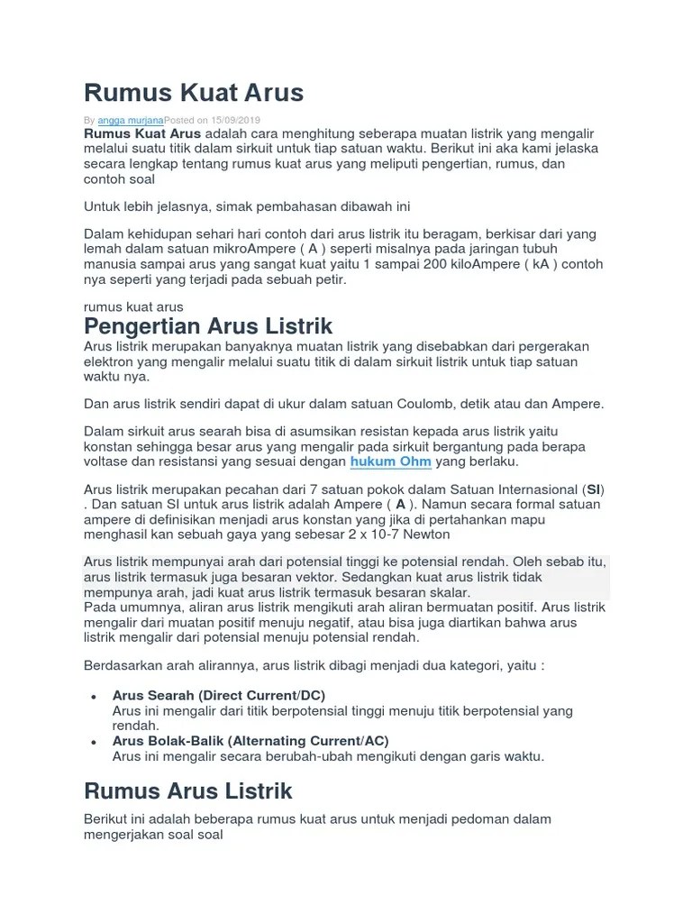 Arus Listrik | PDF