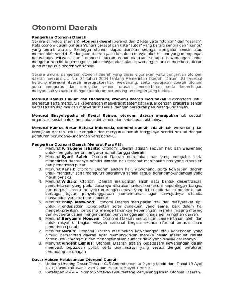 Otonomi Daerah | PDF