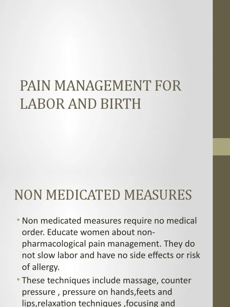 Pain Management in Labor PDF Relaxation (Psychology) Childbirth