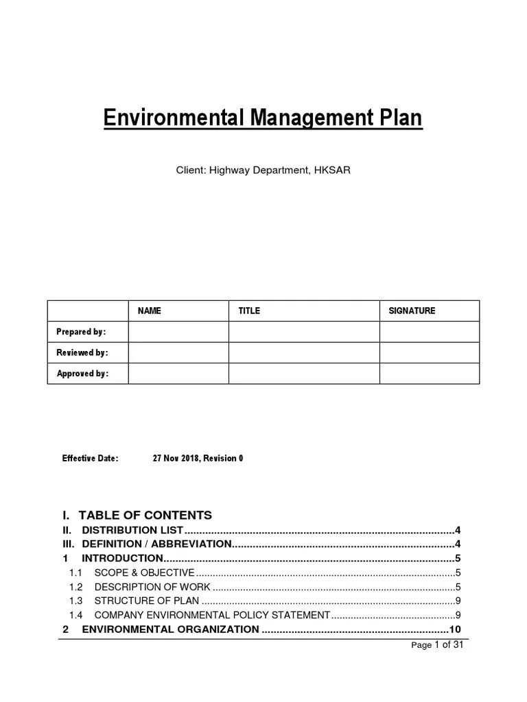Environmental Management Plan Municipal Solid Waste Environmental