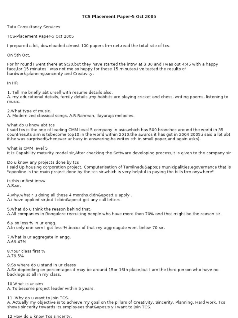 TCS Question Papers Protocol Suite Test (Assessment)