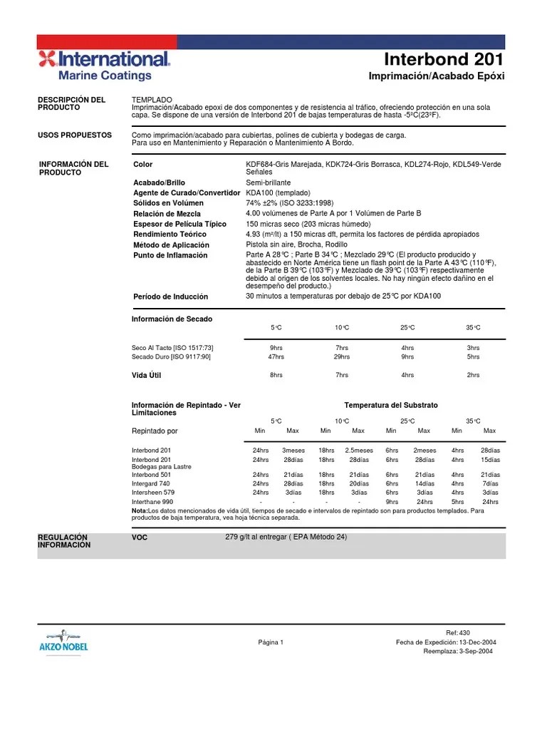 Interbond 201 PDF PDF Soldadura Construcción