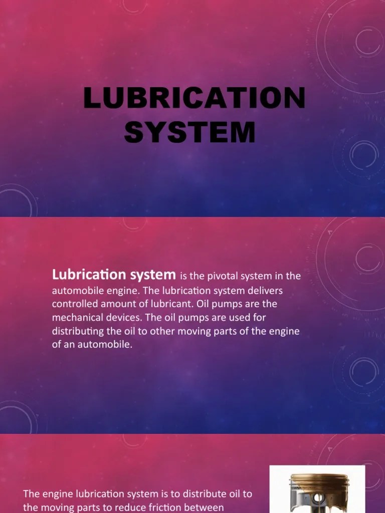 Lubrication System PDF Lubricant Oil