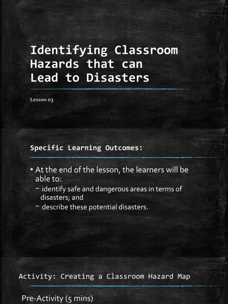 Identifying Classroom Hazards PDF Hazards Classroom