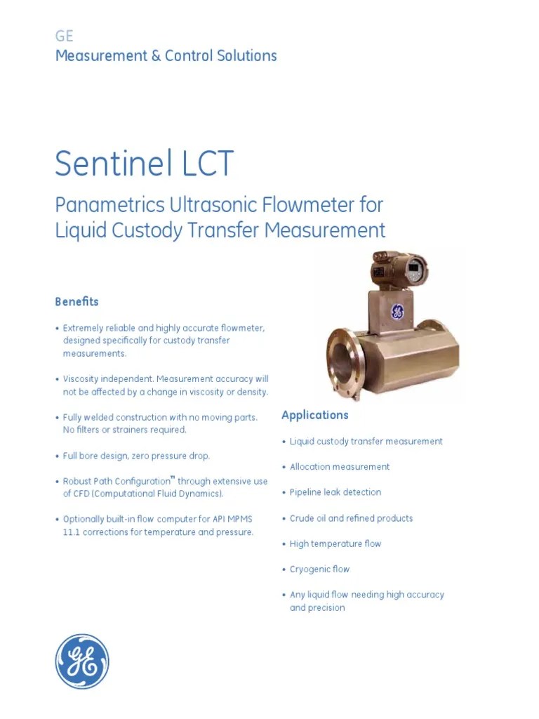 Sentinel Liquid Custody Transfer Flow Meter Datasheet PDF Flow