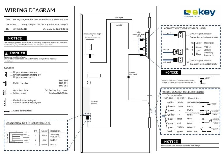 Wiring Diagram Ekey Integra GU Secury Automatic ekeyCT ID67 | PDF
