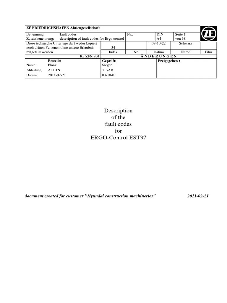 ZF Fault Codes Latest PDF Transmission (Mechanics) Clutch