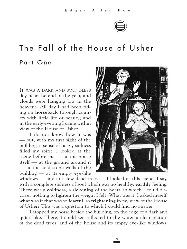 Edgar Allan Poe The Fall of The House of Usher PDF PDF Ghosts