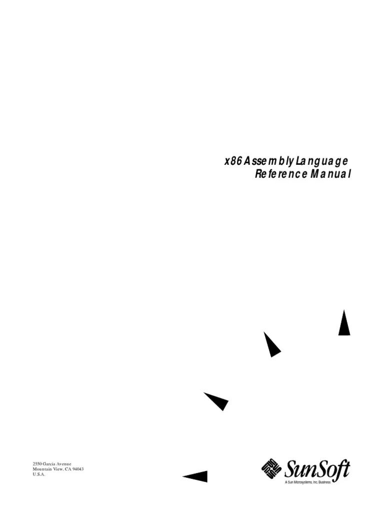 x86 Assembly Language Reference Manual PDF Assembly Language Command Line Interface