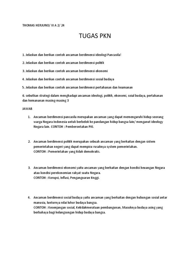 Ancaman Berdimensi Sosial Budaya Adalah