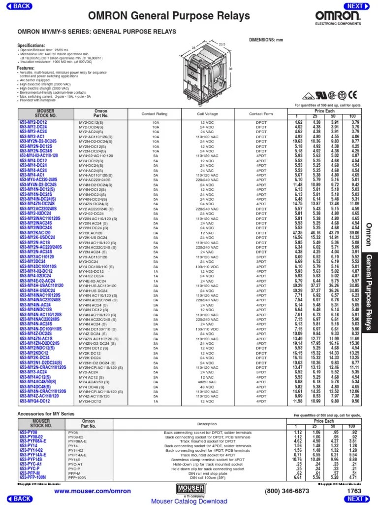 Omron Relay PDF Relay Switch