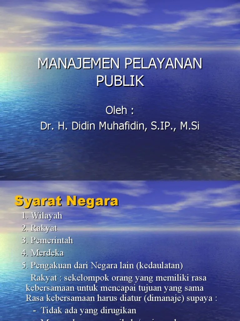 Manajemen Pelayanan Publik