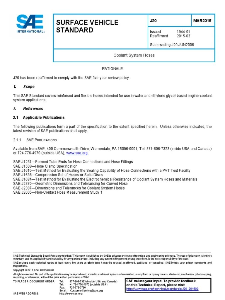 Sae J202015 PDF Engineering Tolerance Pipe (Fluid Conveyance)