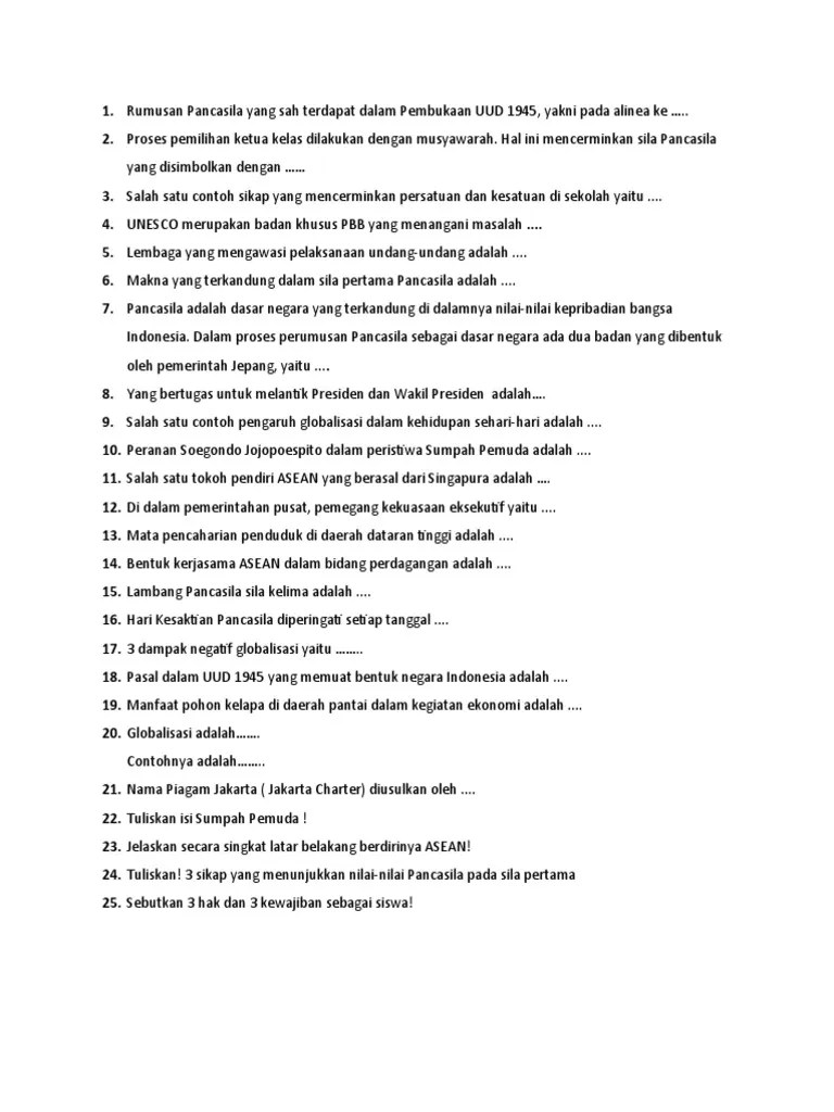 Soal Kelas 6 PPKN | PDF