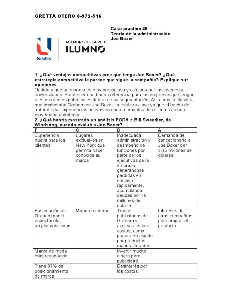 Caso Práctico 8 Joe Boxer PDF Publicidad Marca