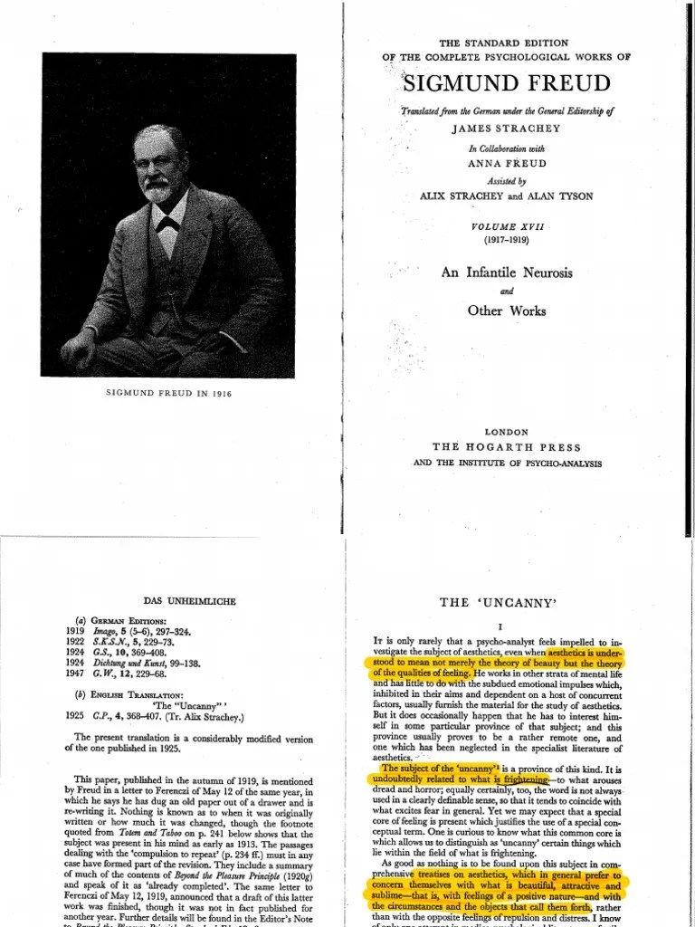 The Uncanny, Sigmund Freud PDF