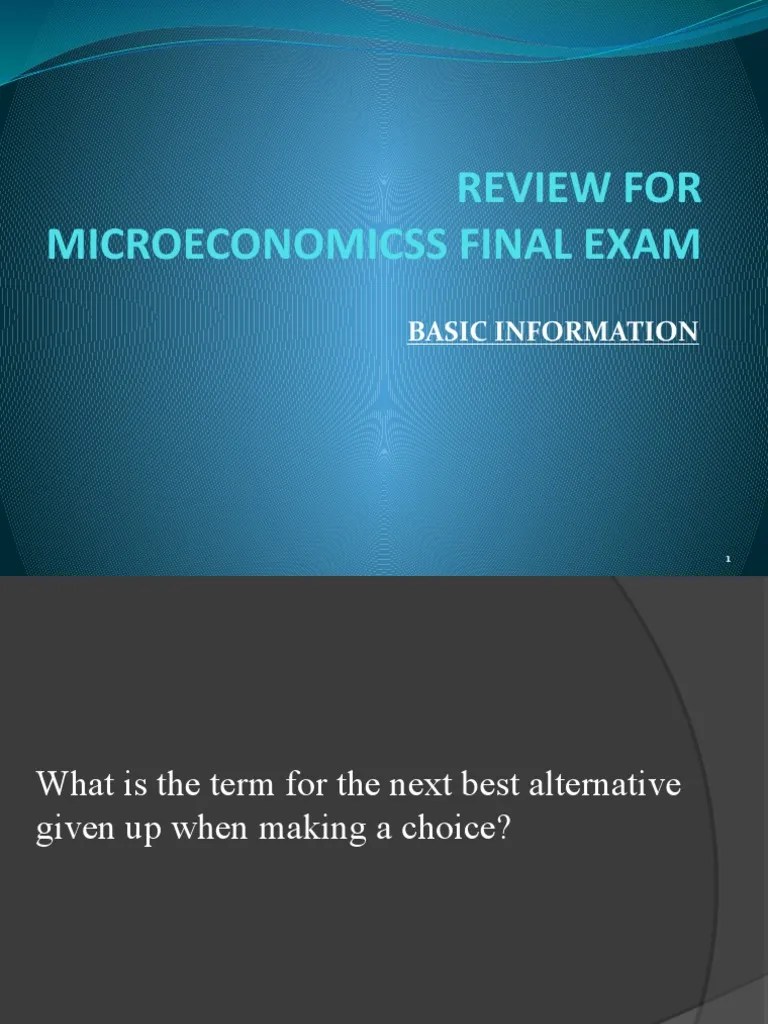 Power Point Review For AP Microeconomics Semester Final Exam