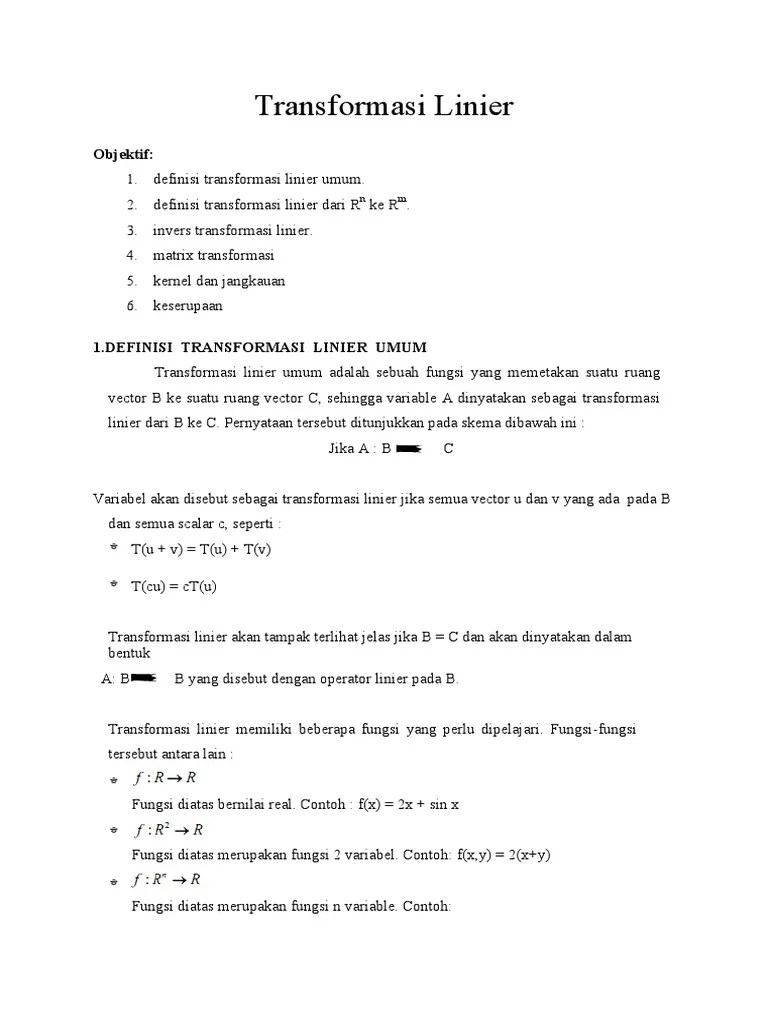 Transformasi Linier | PDF