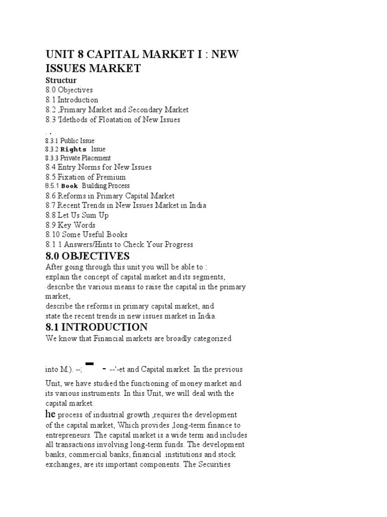 Recent Trend in New Issue Market PDF Bonds (Finance) Capital Market