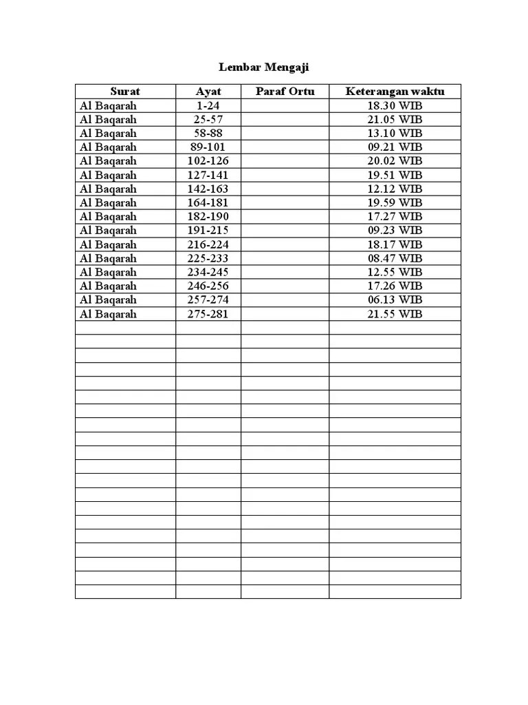 Lembar Pekerjaan Selama Liburan 1 | PDF
