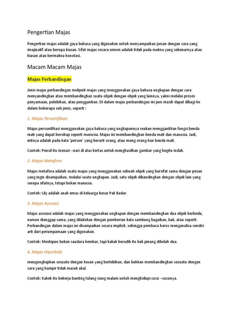 Pengertian Majas | PDF