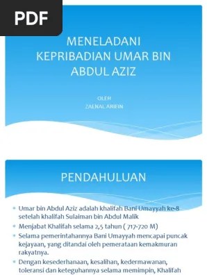Meneladani Kepribadian Umar Bin Abdul Aziz | PDF