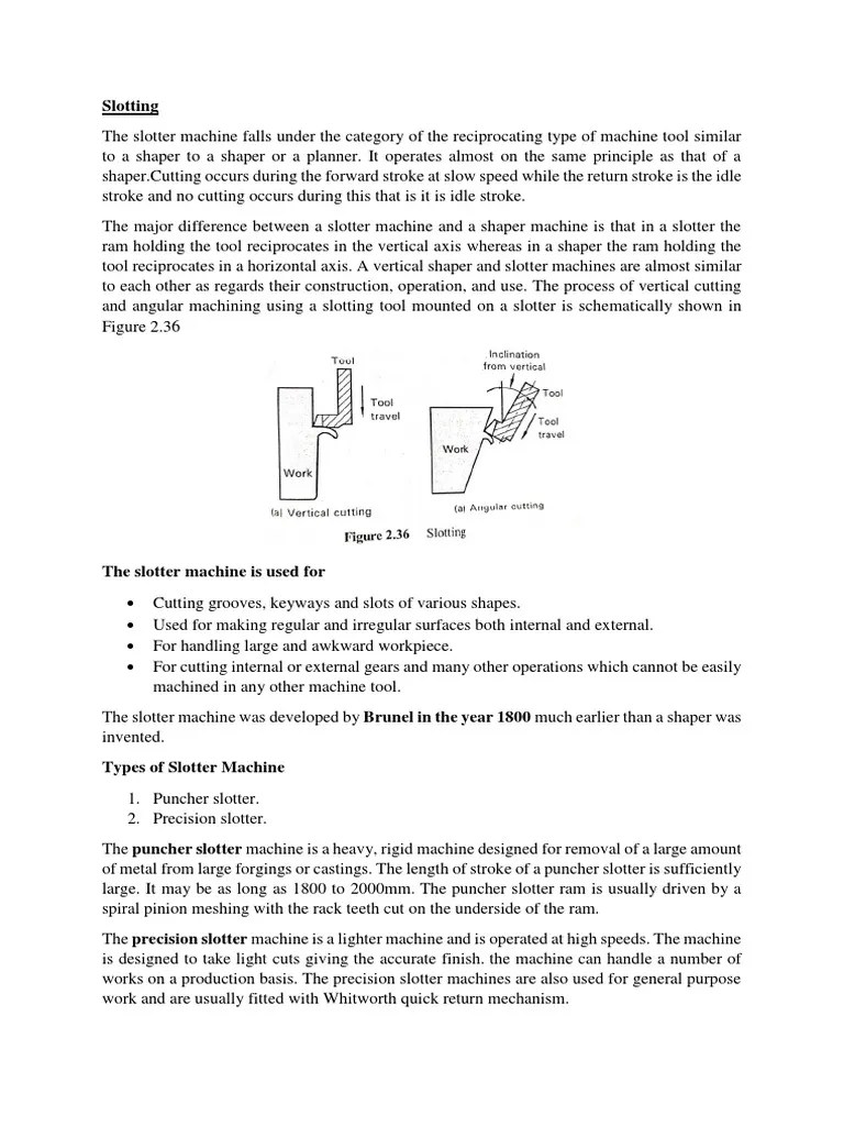 Slotting | Pdf | Machining | Machines
