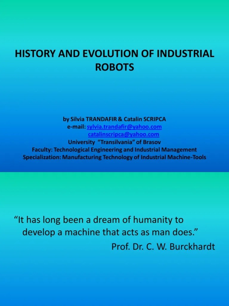 The Evolution of Industrial Robotics A History from Mechanized Tools