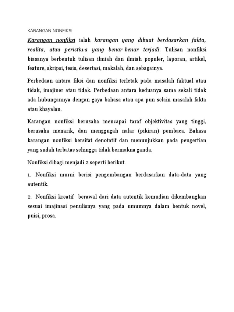 Karangan Nonfiksi | Pdf