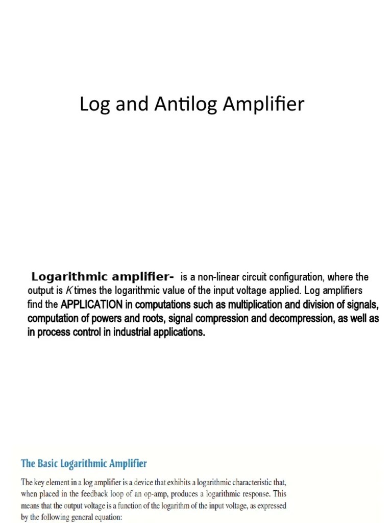 Log and Antilog PDF