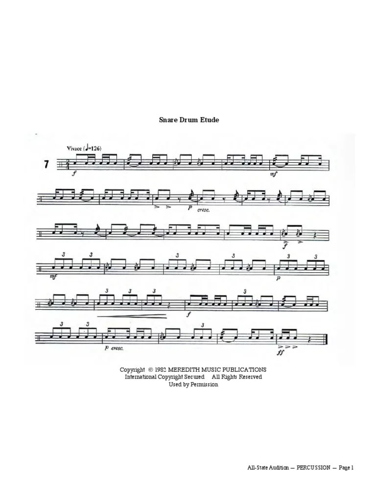 Snare Drum Etude PDF PDF