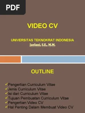 Video CV | PDF