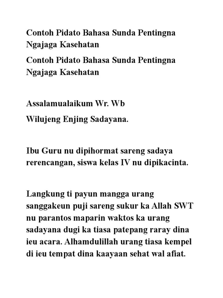 Contoh Pidato Bahasa Sunda