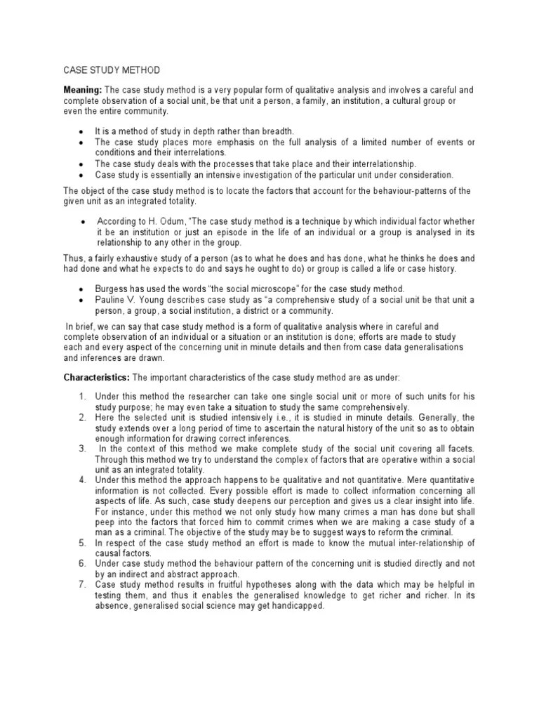 Meaning The Case Study Method Is A Very Popular Form of Qualitative