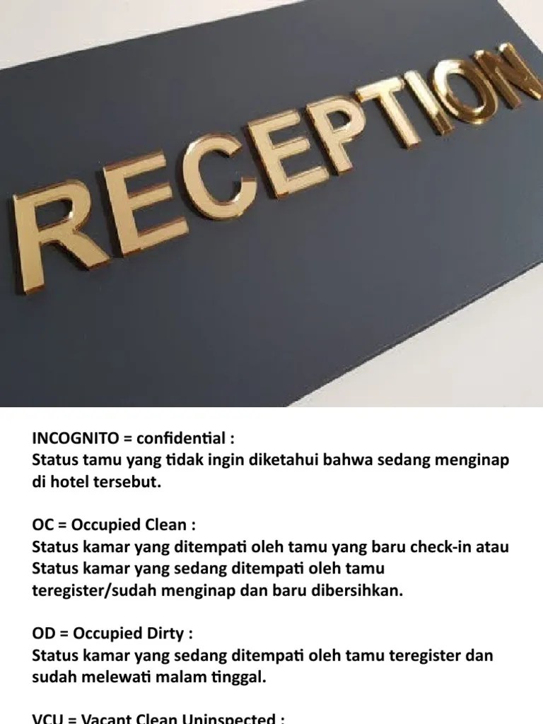 Manajemen Kantor Depan Perhotelan | PDF