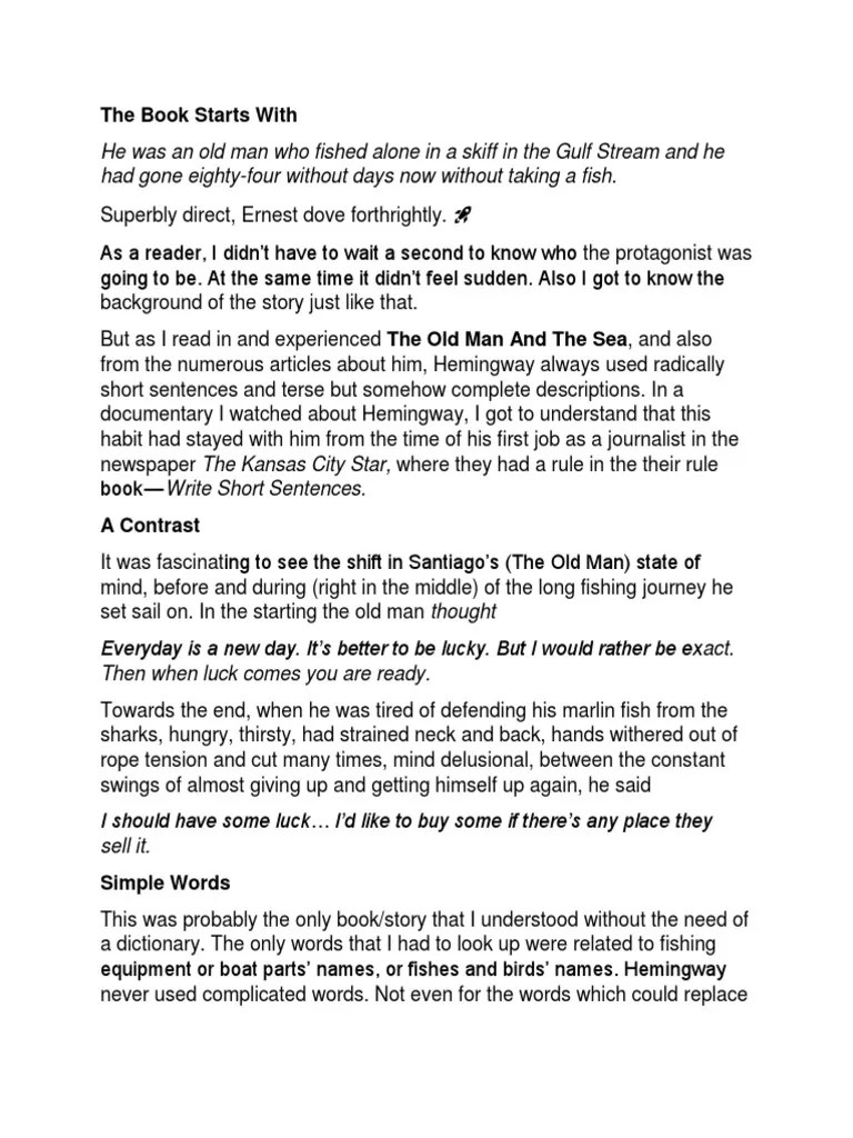 Hemingway's Writing Style PDF